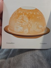 Bernardaud Lithophane VotiveLight Grenadiers Limoges France Bisque Porcelain