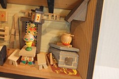 Vintage Wooden 3-D Diorama Kitchen Room Scene Picture Box Made in Germany