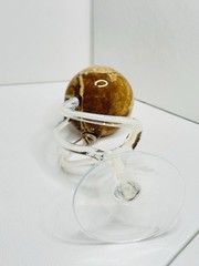 Unique Glass & Wood Goblet Wine Chalice | Handcrafted Art Sculpture Cup