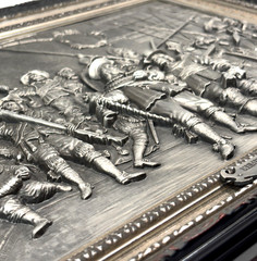 WMF Zinn German Pewter Relief Wall Art Rembrandt by J.A. Wennekes 12″x15″ Framed