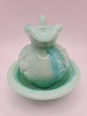 Avon Jadeite Mini Bowl and Pitcher Set Vintage-NO TOPPER