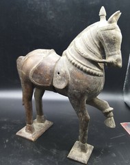Unseen Very Unsual Late Mughail Period Antique Jewellery Box Bronze Horse Satute