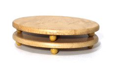 Wood Risers Small Oval Display Stands with Ball Feet Set 2