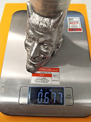 Vintage Devil Mephistopheles Metal Pencil Holder Cup Heavy Cast Metal Desk Decor