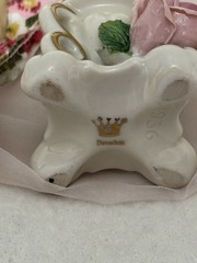 Vintage Shabby Chic Cottage Decor Lot Dresden Roses Swan Mirror Heart