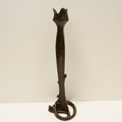 Art Deco Style Statue Sculpture Candlestick Art Nouveau Style Bronze Signed