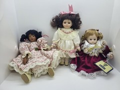 Paradise Galleries, Classic Treasure Porcelain Jointed Doll & Petite Porcelain