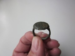 very rare ancient Viking engraved massive bronze ring with runes. IX – X AD.