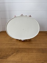 Vintage Tole Style Rose Basket Metal Shabby Chic Cottage Decor