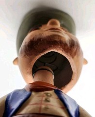 Vintage Bobblehead Cowboy Pincushion W/ Built-in Tape Measure Japan