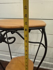 VTG Longaberger Wrought Iron Generations Plant Stand Woodcraft Side Table