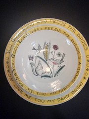 Vintage Stavangerflint Norway “Childs Blessing” Bowl and Plate Set Anne Lofthus