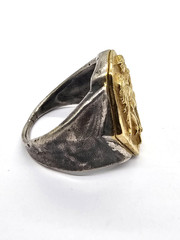 100 BC Ancient High Carat GOLD Silver Roman Greek Ring Erotic Motive Artifact