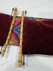 Vtg Bargello Needlepoint Bell Pull Hanging Excellent 53”