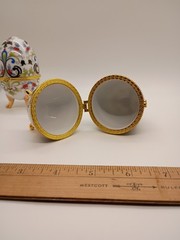 Vtg. Unbranded Handcraft Egg-Shaped Porcelain Footed Floral Trinket Box Lot Of 3