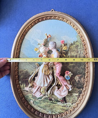 PAIR Vintage ITALIAN Empire 3-D Wall Plaques Rococo Made in Italy Victorian