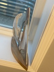 Vintage sail boat sculpture 15”x13” metal abstract art deco MCM mantle nautical