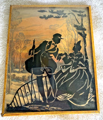 Vintage Silhouette Convex Bubble Glass Pictures 5″ x 4″