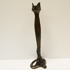 Art Deco Style Statue Sculpture Candlestick Art Nouveau Style Bronze Signed