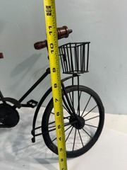 Large 19.5″ L Collectible Wooden & Wrought Iron Bicycle Model Black Vintage