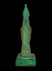 Ancient Egyptian God Horus Falcon Statue Crown of Egypt Pharaonic Stone Deity BC