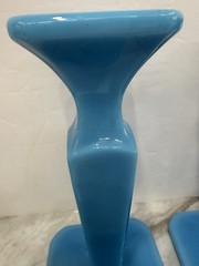 Cambridge Blue Opaline Azurite Candlestick Pair 1920’s Art Nouveau Home Decor