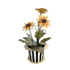 Vintage Italian Tole Sunflower Flower / Floral Arrangement Toleware Plant