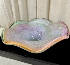 Vintage Murano Hand Blown Art Glass Centerpiece Bowl