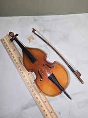 Wooden Miniature Bass Cello Model for Decoration 8 inches long