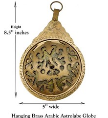 8.5″ Hanging Brass Arabic Astrolabe Globe Maritime Navigational Astrological