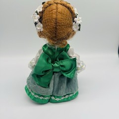 PRECIOUS MOMENTS Vinyl Doll IRELAND Irish Traditional Green White Dress
