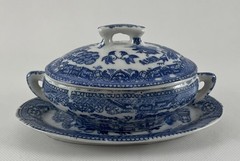 Blue Willow Tureen Lidded Doll Dish Dish Platter Japan