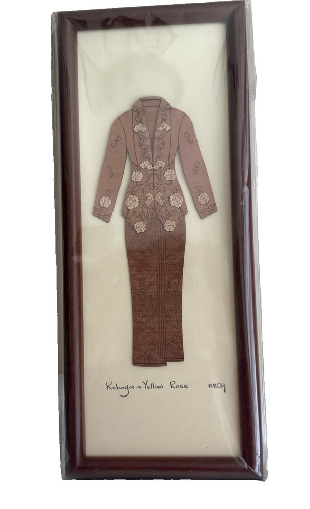 Traditional Nyonya Kebaya Yellow Rose Malaysia 2-Dimensional Art Piece By Arch
