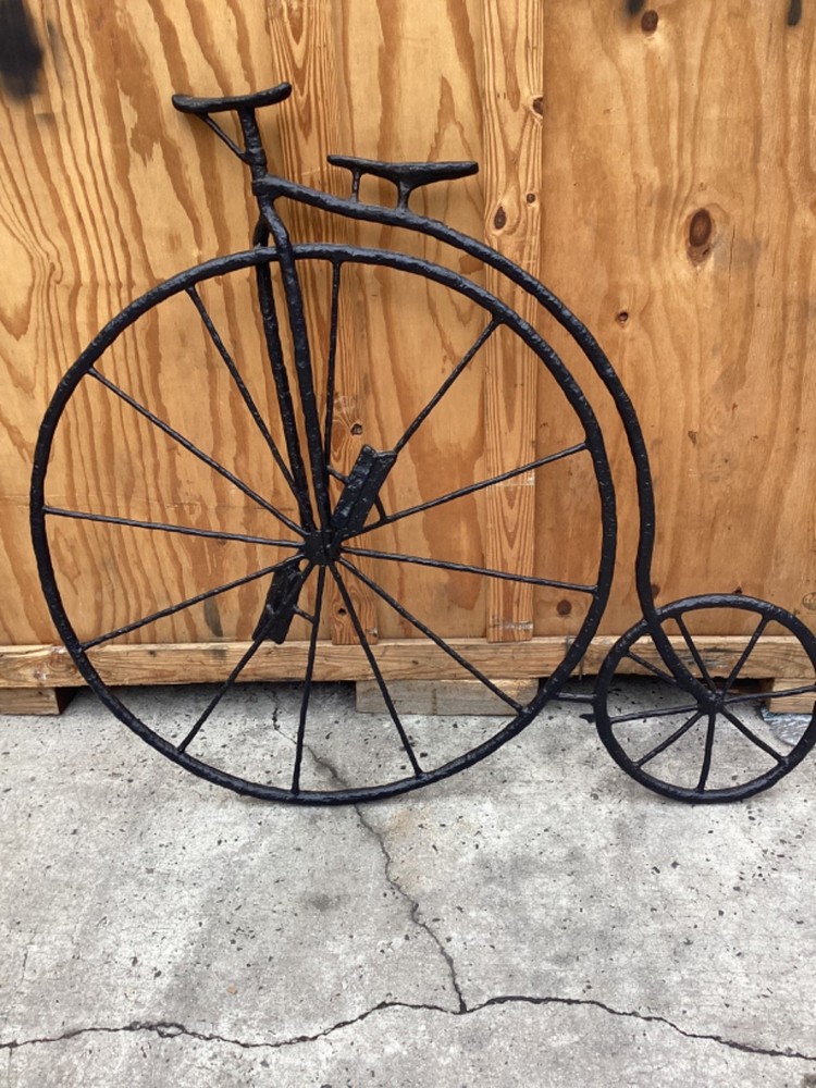 Large Wrought Iron & High Wheel Bicycle Decor 47”x Tall 52”Longx5”Deep