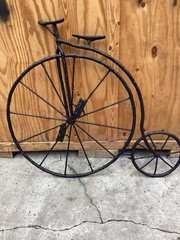 Large Wrought Iron & High Wheel Bicycle Decor 47”x Tall 52”Longx5”Deep