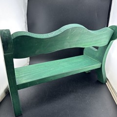 Vintage Green Painted Wooden Wall Shelf 15in Decorative Primitive Floral Accent