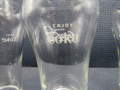 Nice Set of 4 Vintage 10 oz Enjoy Coke/Drink Coca Cola Tumblers 4 3/4″T x 2 3/4″