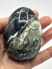 Vtg Dark Green Polished Jasper Stone Egg Shaped 3″ long