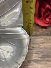 Fitz Floyd BUTTERFLY Candy Nut Trinket Bowl Dish Silver Aluminum Metal 10” D