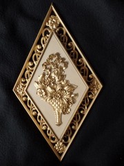 Vintage Dart Ind 1960’s Hollywood Regency Diamond Gold Wall Art Decor #4271