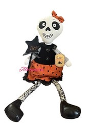 26” Halloween Skeleton Doll Weighted Bottom Shelf Sitter BOO, Day Of The Dead