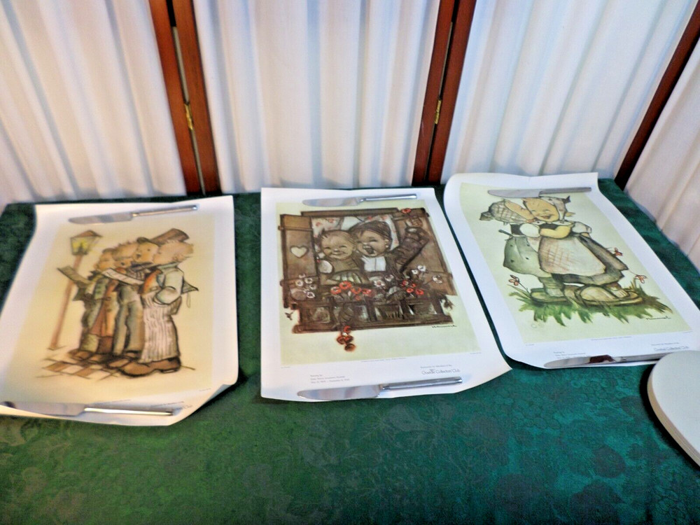 3 Adorable Vintage M. I. Hummel/Goebel Collectors’ Club Unframed Prints