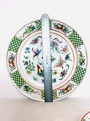 Vtg Chinese Porcelain Plate 12” Lotus Bowl 9” & Bowl 8” HandPainted Butterflies