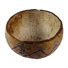 Vtg Hand Painted Gourd Bow. 6″ Wide 3″ Deep Hand Painted.. The Rest Is Unknown