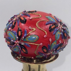 SIGNED Nannette Fenn “Eggs”traordinaire Designs Floral Faberge Inspired Egg USA