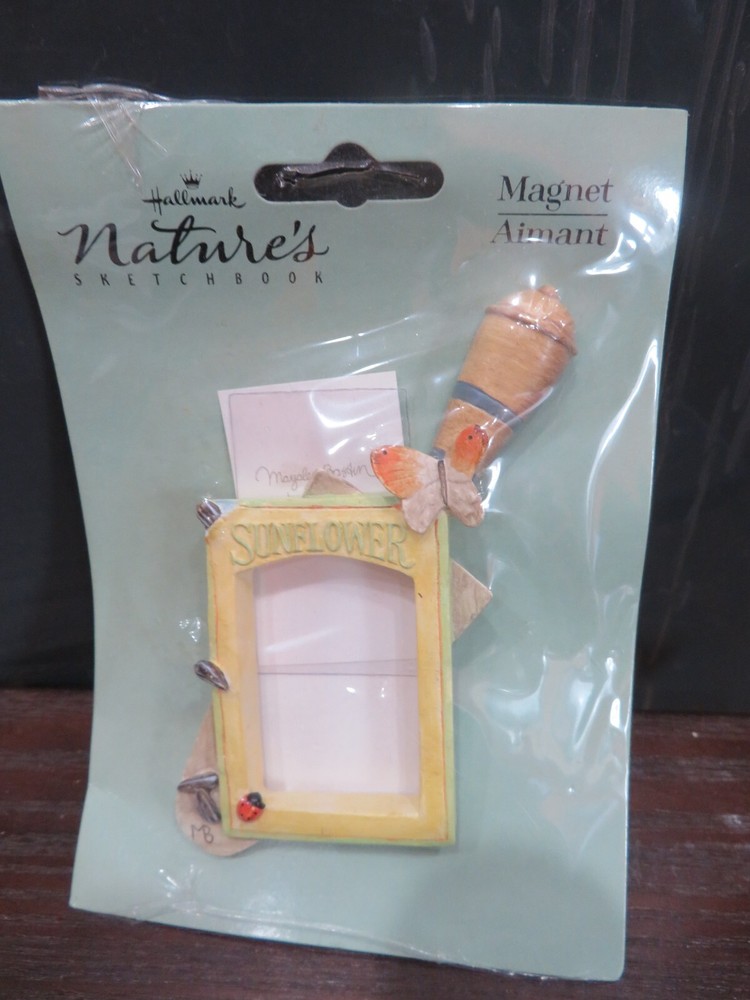 Hallmark Marjolein Bastin SUNFLOWER & PHOTO FRAME Magnet Nature’s Sketchbook-NIP
