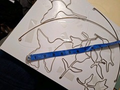 New Vtg Folk Art Free-form Brass Wire Art Hummingbirds Flowers Mobile 1990’s