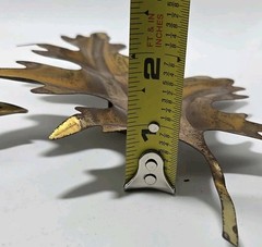Vintage Set 2 Oak Leaves Home Interiors Gold Copper Metal Wall Art Decor HOMCO