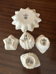 Belleek Irish Porcelain 12 Point Trinket Dish 3rd Black Mark & Seashell Cup