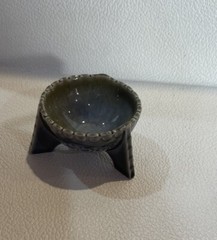 Irish Porcelain Blue Trinket/Salt Bowl with Clover 3 Footed Bowl Made in Ireland